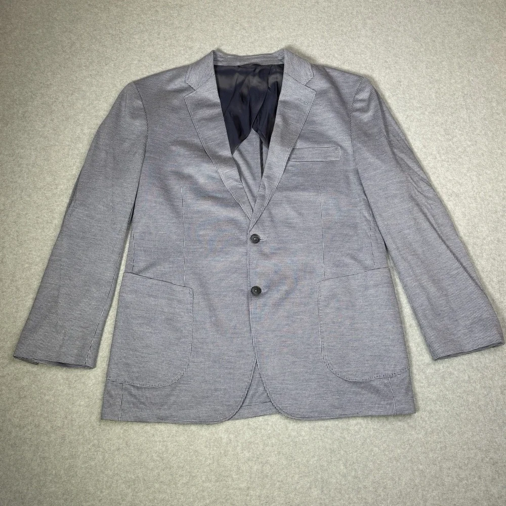 Rodd & Gunn Anchorage Unstructured Sport Coat Men XL Sports Fit Blue Houndstooth